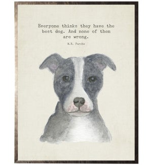 Watercolor Pitbull with quote