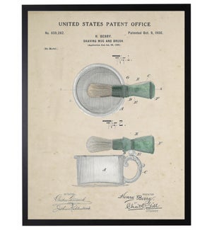 Watercolor barbershop shaving cup and brush patent