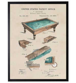 Watercolor Patent Pool Table