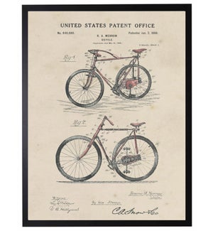Watercolor Patent Red Bicycle