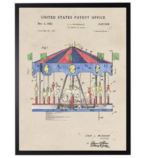 Watercolor Patent Merry-Go-Round