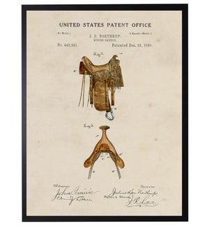 Watercolor Patent Western Saddle
