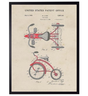 Watercolor Red tricycle patent