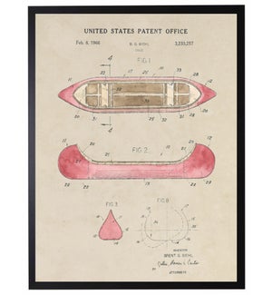 Watercolor Red canoe patent