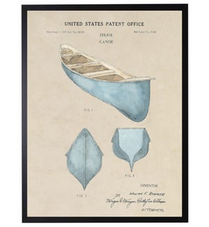 Watercolor blue canoe patent