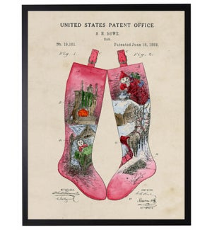 Watercolor red stocking patent