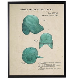 Watercolor teal baseball helmet patent