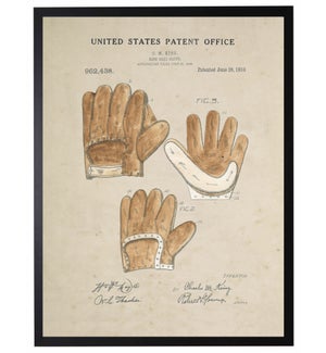 Watercolor brown baseball glove patent