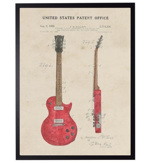 Watercolor Red Guitar Patent