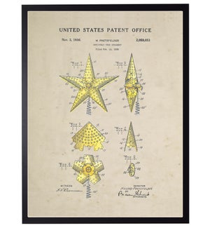 Watercolor Yellow Star tree topper patent