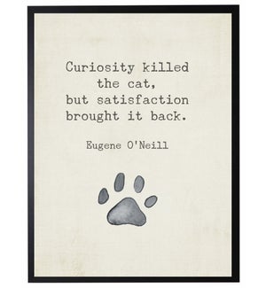 Paw print w/ Curiosity killed quote, Oneill,