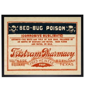 Bed bug poison label poster