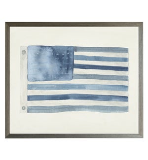 Watercolor American flag in blues