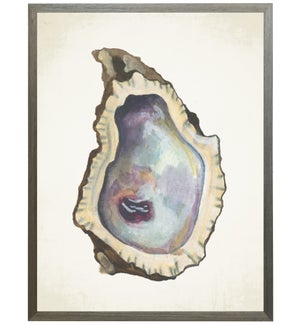 Watercolor oyster shell on natural background