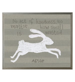 White pastel bunny with Aesop quote