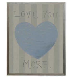 Love you more blue heart in pastels