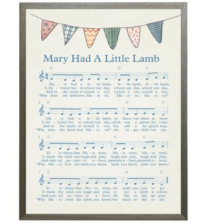 Mary Had a Little Lamb music with watercolor banner