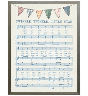 Twinkle Twinkle Little Star music with watercolor banner