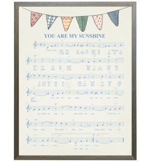 You are My Sunshine music with watercolor banner