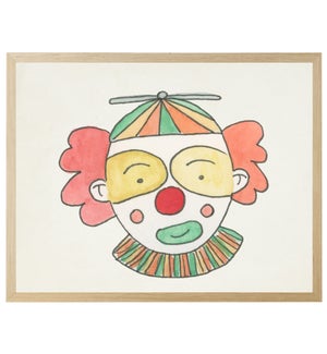 Watercolor circus clown with spinning hat