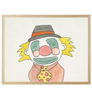 Watercolor circus clown with tie