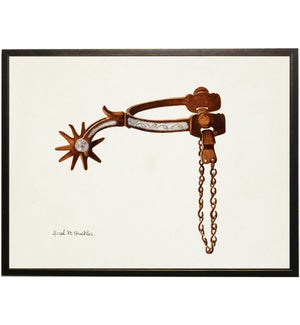 Vintage metal and leather spur