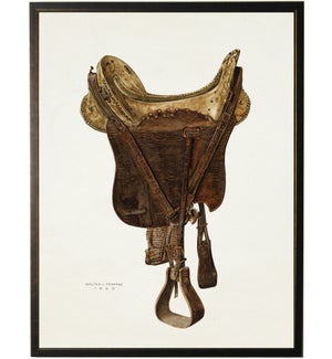 Vintage brown leather saddle
