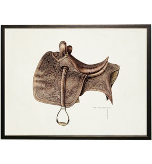 Vintage brown leather saddle