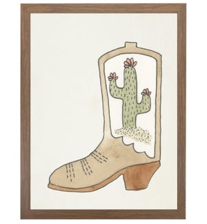 Watercolor boot with cactus