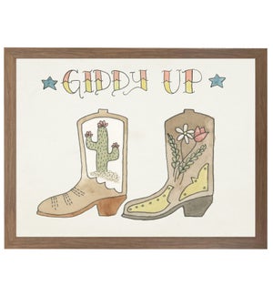 Watercolor giddy up boot painting