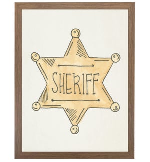 Watercolor sheriff's badge