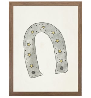 Watercolor horseshoe with stars