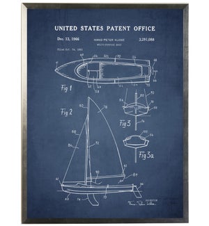 Sailboat patent on navy background