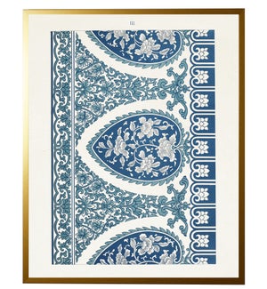 Chinoiserie fabric plate in blues