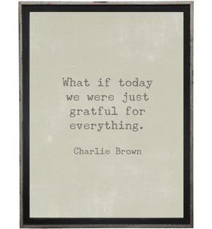 What if today we were just grateful for everything.  Charlie Brown quote