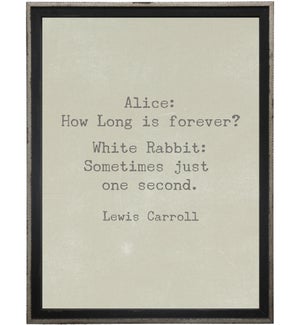 Alice how long…Lewis Carroll quote