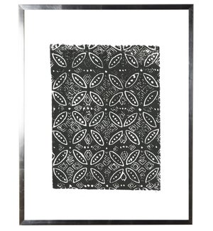 Black and white block print B