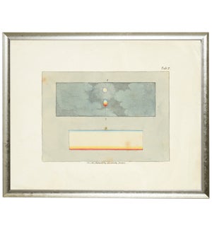 Rectangle with two small rectangles inside prismatic image sloped silver shadow box frame