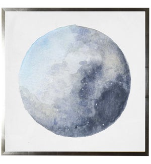 Watercolor blue moon
