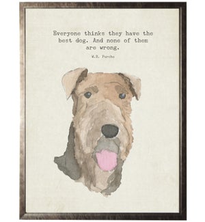 Watercolor brownTerrier dog with animal quote