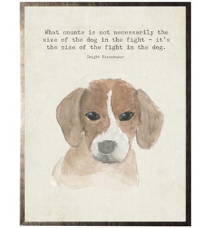 Watercolor brown Beagle dog with animal quote