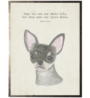 Watercolor grey Chihuahua dog with animal quote