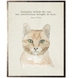 Watercolor Tabby cat with animal quote