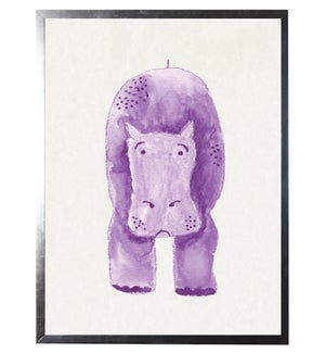 Watercolor Purple Hippo