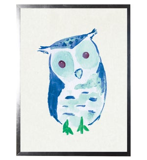 Watercolor Blue Owl
