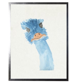 Watercolor Blue Emu