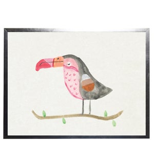 Watercolor Pink Toucan