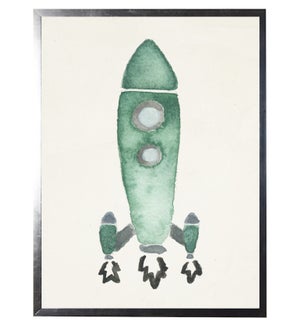 Watercolor green rocket