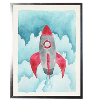 Watercolor red rocket