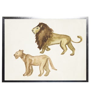 Watercolor lions